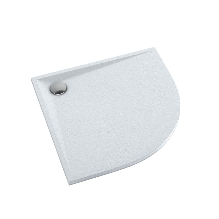 Schedline Brodzik kompozytowy Stabilsound Plus® Libra White Stone 80x80x3 cm R55, półokrągły, Gwarancja 15 lat